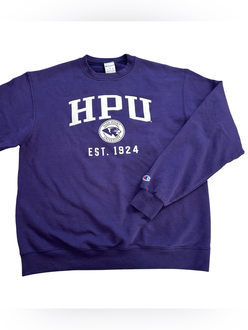 Champion High Point Panthers Men’s Crewneck Sweatshirt Pullover HPU Purple sz L